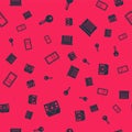 Set House, key, Closed door and Garage on seamless pattern. Vector Royalty Free Stock Photo