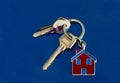 Set of house keys on key ring Royalty Free Stock Photo