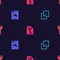 Set House plan, Washer, with key and on seamless pattern. Vector Royalty Free Stock Photo