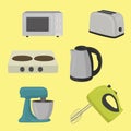 Set of household appliances design flat. Royalty Free Stock Photo