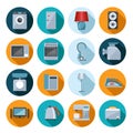 Set of household appliances flat icons Royalty Free Stock Photo