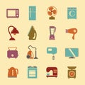 Set of household appliances flat icons with a washing machine st Royalty Free Stock Photo