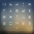 Set of household appliances icons