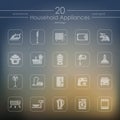 Set of household appliances icons