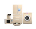 Set of household appliances on white background Royalty Free Stock Photo