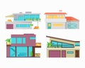 Set of Houses, Buildings and Architectures Royalty Free Stock Photo