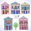 Set of houses, illustration