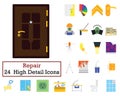 Set of 24 Housing repairs Icons Royalty Free Stock Photo
