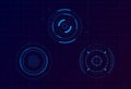 Set of HUD circle targets. Sci-fi round head-up display for futuristic user interface HUD, UI, GUI. Tech and science