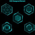 Set of hud hexagon elements,Futuristic Sci Fi Modern User Interface Set.hud hexagon elements,head up display,hud elements