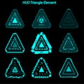 Set of hud triangle elements,Futuristic Sci Fi Modern User Interface Set.hud triangle elements,head up display,hud elements Royalty Free Stock Photo