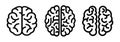 Set human brain icon, mind collection, creative sign â vector