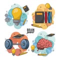 Set of brain icons