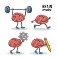 Set of brain icons