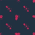Set Human broken bone and Herpes lip on seamless pattern. Vector Royalty Free Stock Photo