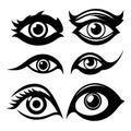 set of human eyes on white Royalty Free Stock Photo