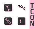 Set Human footprints shoes, Frog paw, and icon. Vector Royalty Free Stock Photo