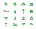 Set of Human Leaf Logo Template Design