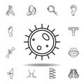 set of human organs big cellule outline icon. Signs and symbols can be used for web, logo, mobile app, UI, UX Royalty Free Stock Photo