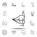 set of human organs big lips outline icon. Signs and symbols can be used for web, logo, mobile app, UI, UX