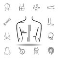 set of human organs men back outline icon. Signs and symbols can be used for web, logo, mobile app, UI, UX Royalty Free Stock Photo