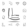 set of human organs men elbow outline icon. Signs and symbols can be used for web, logo, mobile app, UI, UX Royalty Free Stock Photo