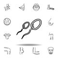 set of human organs two spermatozoon outline icon. Signs and symbols can be used for web, logo, mobile app, UI, UX
