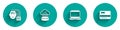 Set Humanoid robot, Network cloud connection, Laptop and Credit card icon with long shadow. Vector