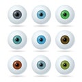 Set of humans and abstract eyes. Realistic Eyes icons. Royalty Free Stock Photo