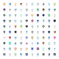 Set of hundred cryptocurrency logos