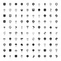 Set of hundred cryptocurrency logos, black and white, part 2