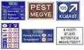 Set of Hungarian information road signs