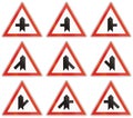 Set of Hungarian regulatory road signs