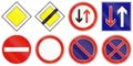 Set of Hungarian regulatory road signs