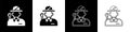 Set Hunter icon isolated on black and white background. Vector Royalty Free Stock Photo