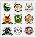 Set of hunting and adventure badge logo design Royalty Free Stock Photo