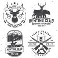 Set of Hunting club badge. Vector Concept for shirt, print, stamp. Vintage typography design with hunting gun, boar Royalty Free Stock Photo