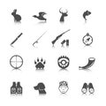 Set of Hunting Icons Royalty Free Stock Photo