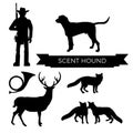 Hunting set vector Royalty Free Stock Photo