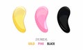 Set hydrogel cosmetic eye patch pink, gold and black. Cosmetic product for skin. Patches under the eyes. ollagen mask. Korean