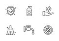 Set of hygiene icons in line style Royalty Free Stock Photo