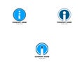 Set of I Letter Circle Icon Vector Logo Template Royalty Free Stock Photo