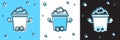 Set Ice bucket icon isolated on blue and white, black background. Vector Royalty Free Stock Photo