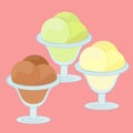 Set of ice-cream balls