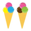 Set of Ice Cream Cones