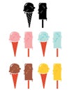 Set of ice cream icons, vector illustration