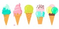 Set of ice cream popsicle vector illustration Royalty Free Stock Photo