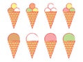 Set of ice creams