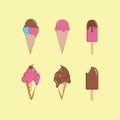Set of Ice Creams and Popsicles