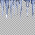 Set of ice icicle on a transparent background Royalty Free Stock Photo